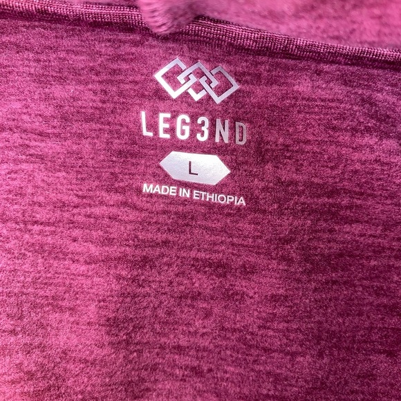 LEGEND Lightweight Hooded Sweatshirt Cranberry Wine Burgundy Size Large - Picture 4 of 8